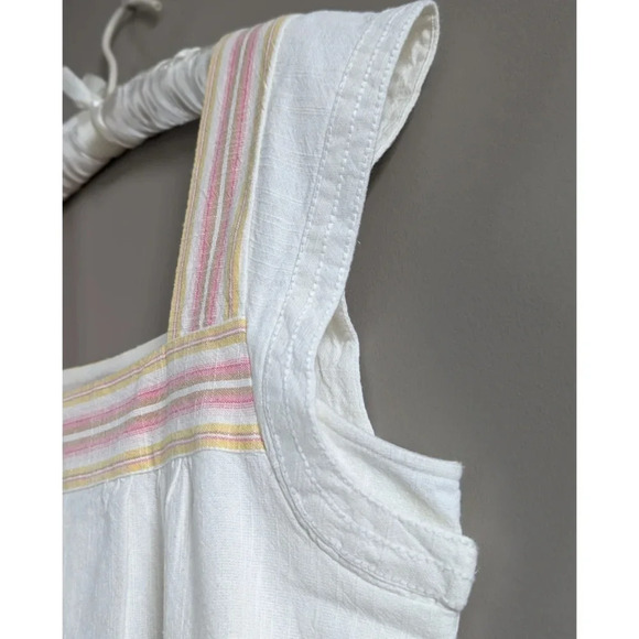 NWT Faherty Apres Soleil Stripe Hailee Dress sz M	 Organic Cotton Boho White - Picture 6 of 13